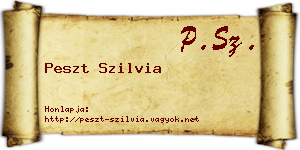 Peszt Szilvia névjegykártya